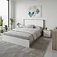 Κρεβάτι Athos pakoworld σε sonoma-λευκή απόχρωση 140x200εκ