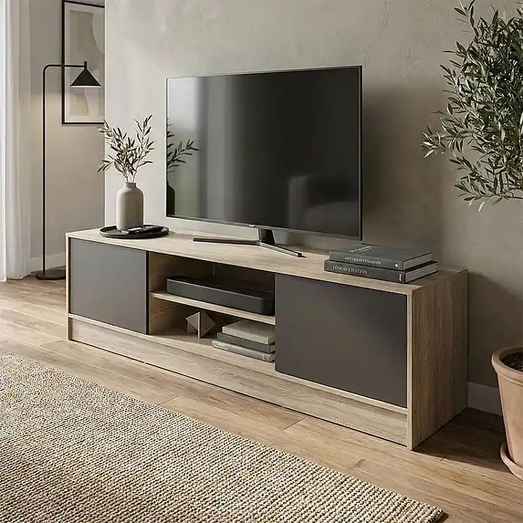 Έπιπλο τηλεόρασης Sasa pakoworld sonoma-ανθρακί 150x35x41.5εκ