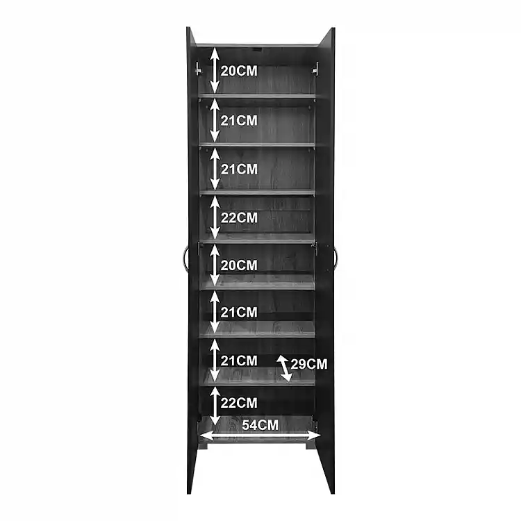 Παπουτσοθήκη-Ντουλάπα Racka pakoworld sonoma-ανθρακί 58x34x186εκ