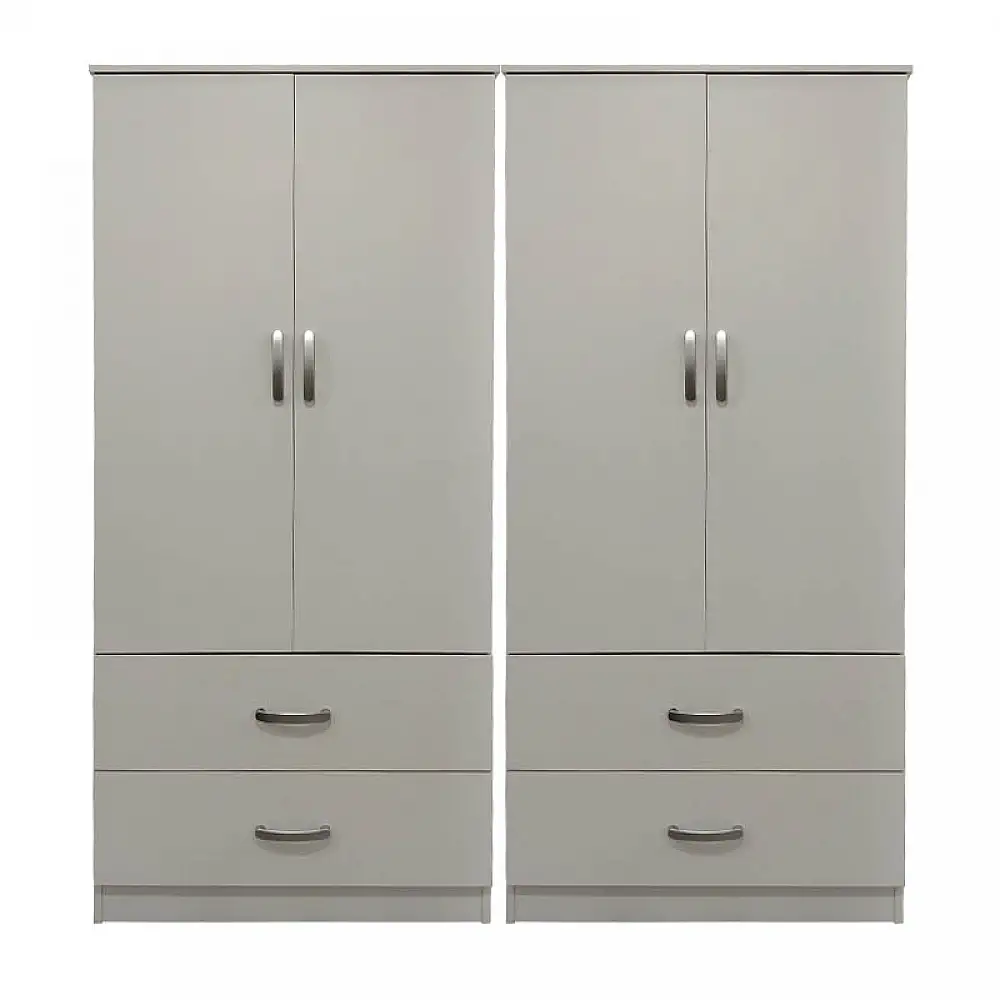 Ντουλάπα τετράφυλλη με συρτάρια Lego pakoworld λευκή 160x42x180εκ