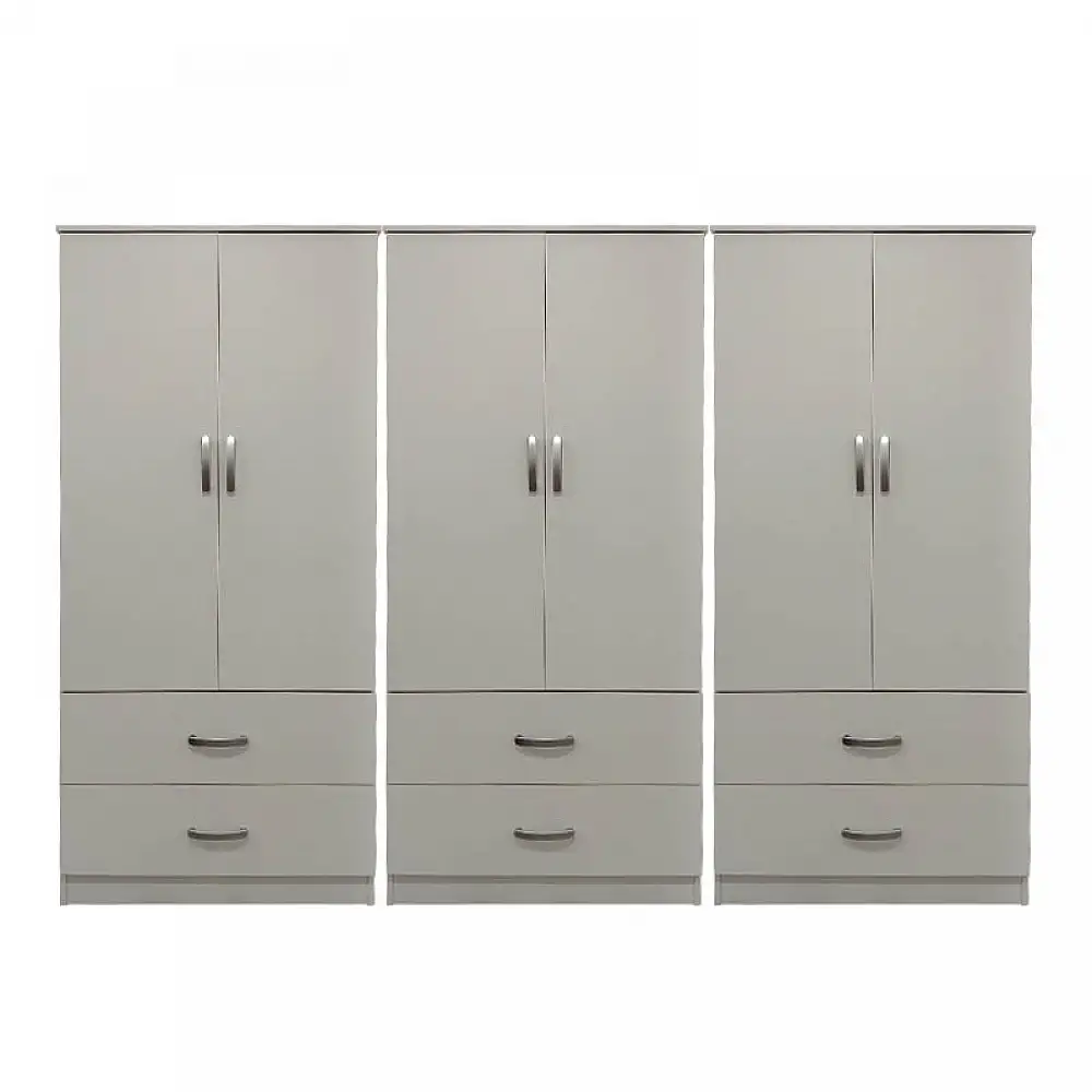 Ντουλάπα εξάφυλλη με συρτάρια Lego pakoworld λευκή 240x42x180εκ