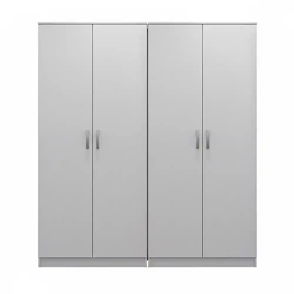 Ντουλάπα τετράφυλλη Athos Ι pakoworld λευκή 160x42x180εκ
