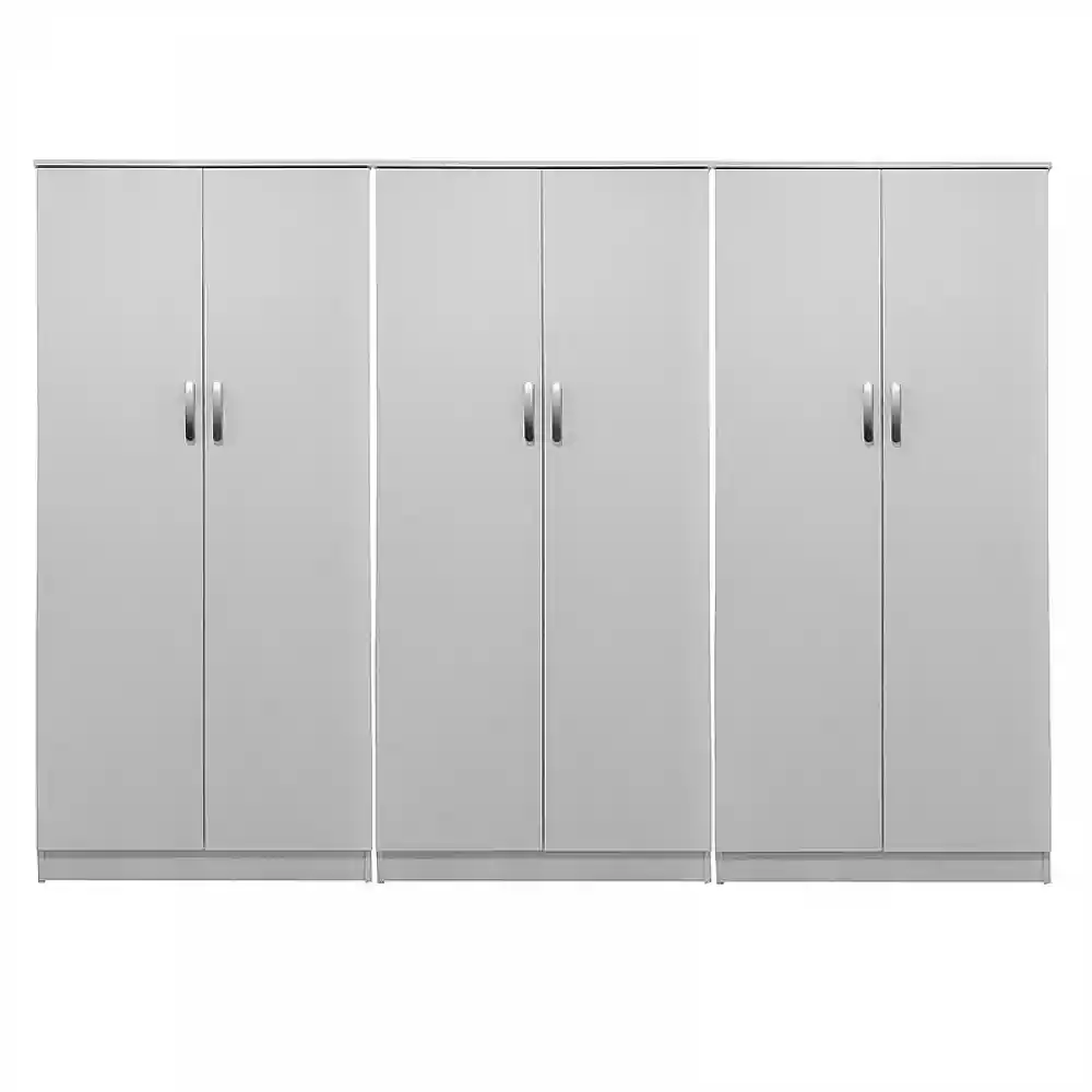 Ντουλάπα εξάφυλλη Athos ΙΙ pakoworld λευκή 240x42x180εκ