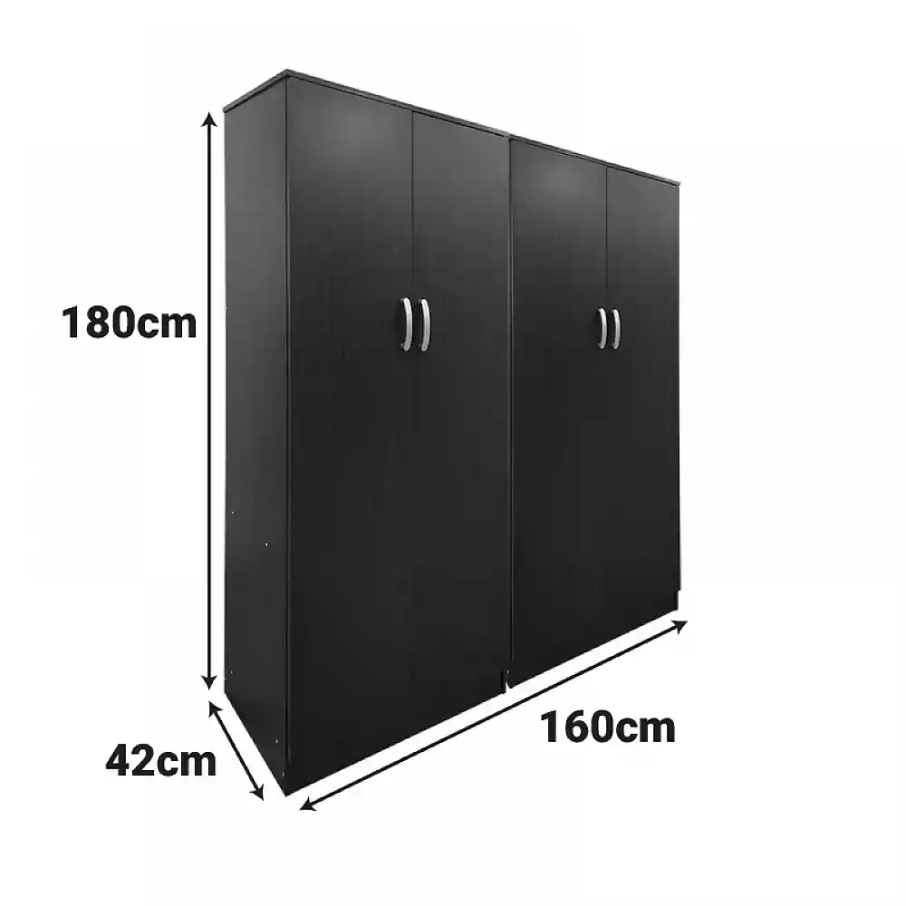 Ντουλάπα τετράφυλλη Athos Ι pakoworld wenge 160x42x180εκ
