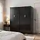 Ντουλάπα τετράφυλλη Athos Ι pakoworld wenge 160x42x180εκ