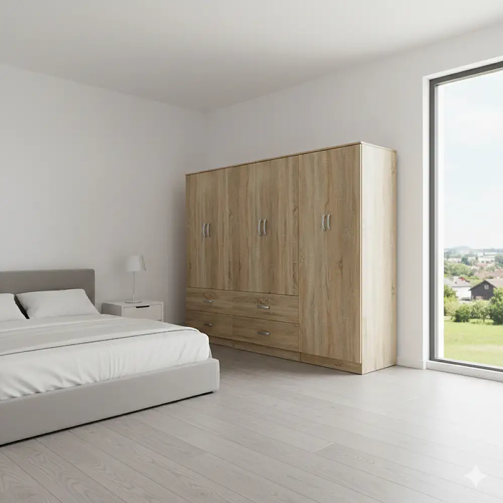 Ντουλάπα εξάφυλλη Lego pakoworld sonoma 240x42x180εκ