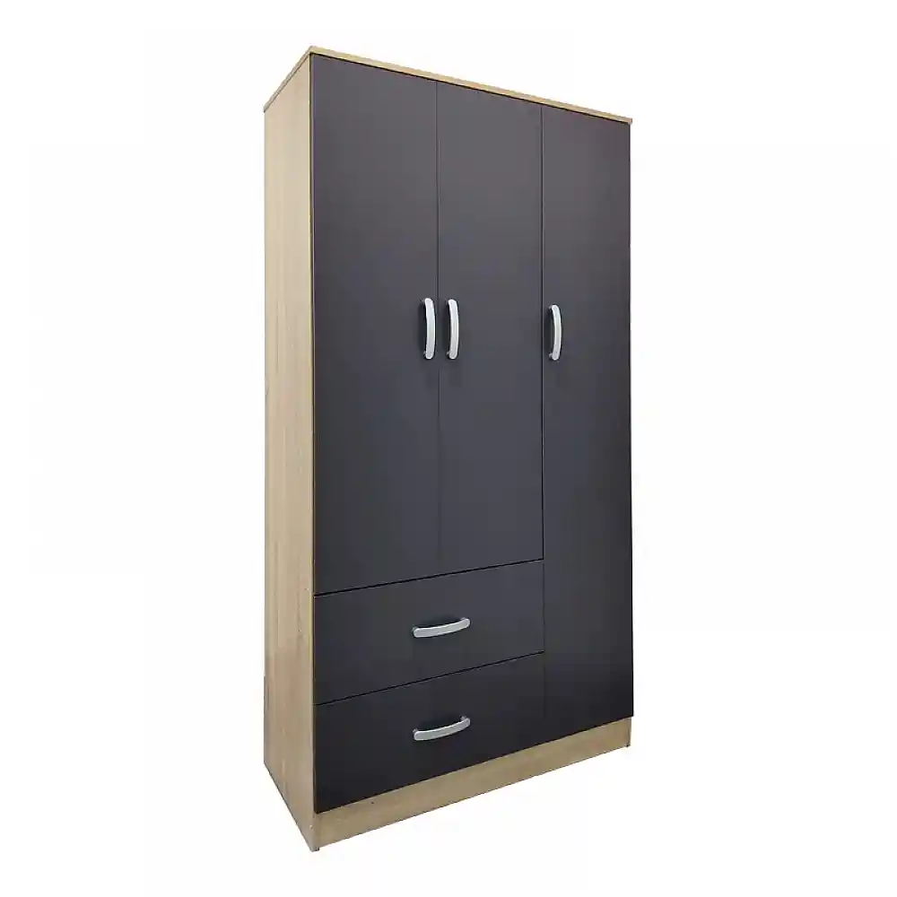 Ντουλάπα πεντάφυλλη Athos pakoworld sonoma-ανθρακί 170x42x180εκ
