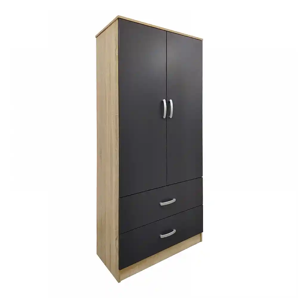 Ντουλάπα πεντάφυλλη Athos pakoworld sonoma-ανθρακί 170x42x180εκ