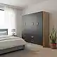 Ντουλάπα πεντάφυλλη Athos pakoworld sonoma-ανθρακί 170x42x180εκ