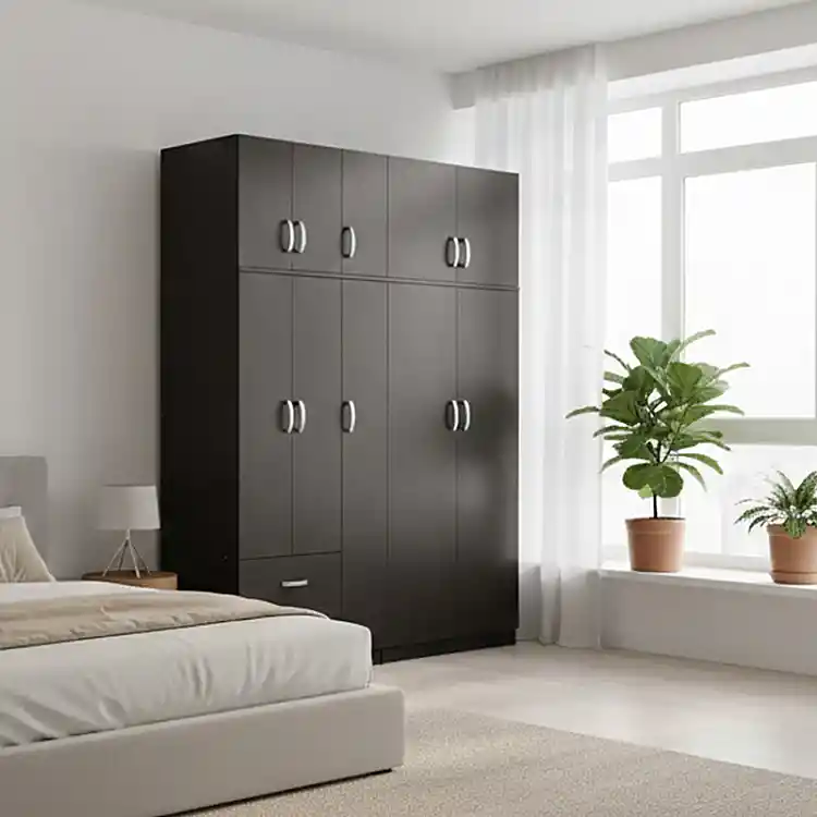 Ντουλάπα πεντάφυλλη με πατάρι Athos I pakoworld wenge 170x42x240εκ