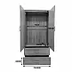 Ντουλάπα εξάφυλλη με πατάρι Athos I pakoworld sonoma-ανθρακί 240x42x240εκ