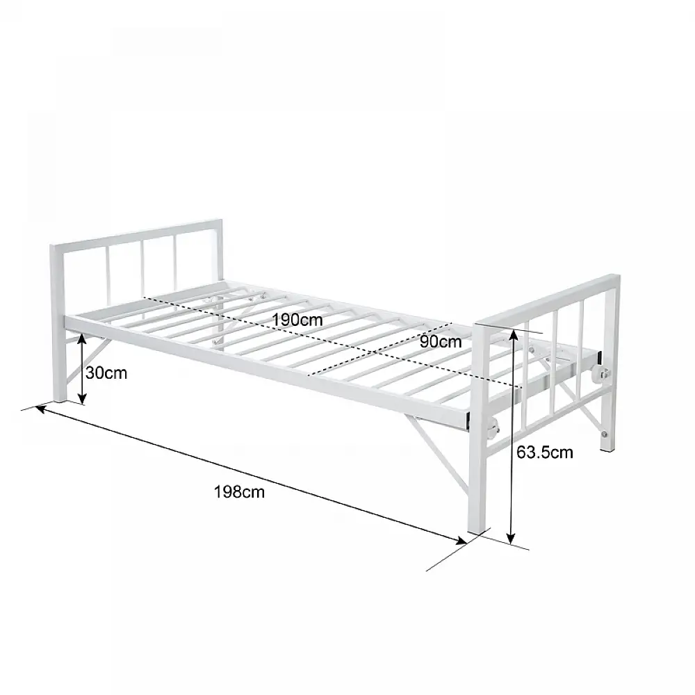 Κρεβάτι-Καναπές Remmie pakoworld μέταλλο λευκό 90x190εκ
