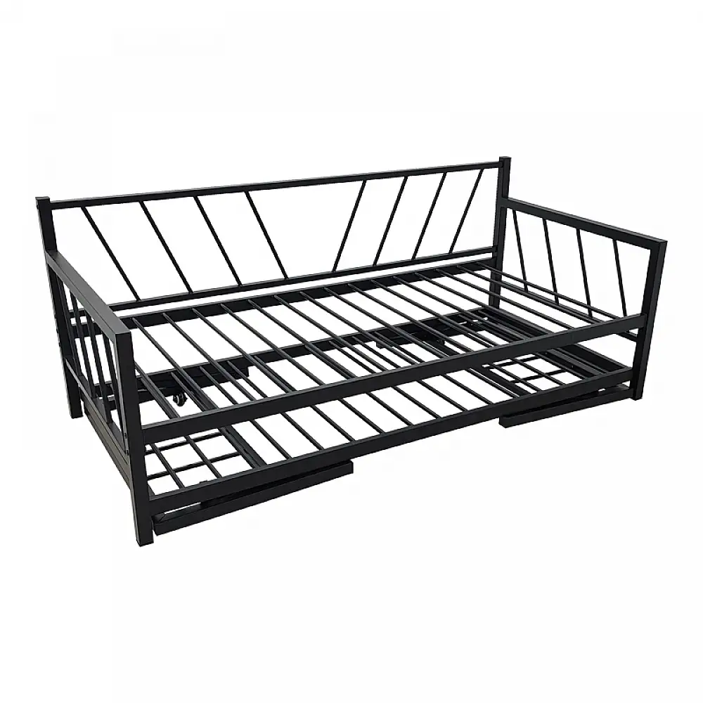 Κρεβάτι-Καναπές Remmie pakoworld μέταλλο μαύρο 90x190εκ