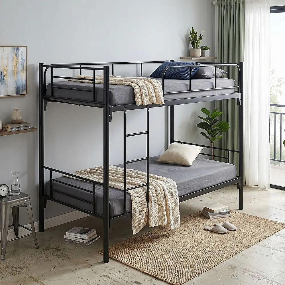 Κρεβάτι-κουκέτα Belit pakoworld μεταλλικό λευκό 90x190εκ