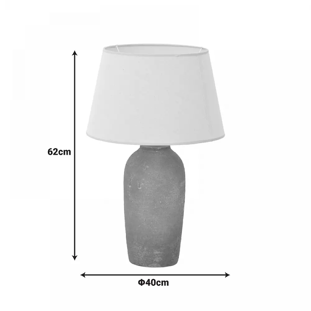 Επιτραπέζιο φωτιστικό Barout Inart Ε27 κεραμικό σε μπεζ απόχρωση Φ40x62εκ