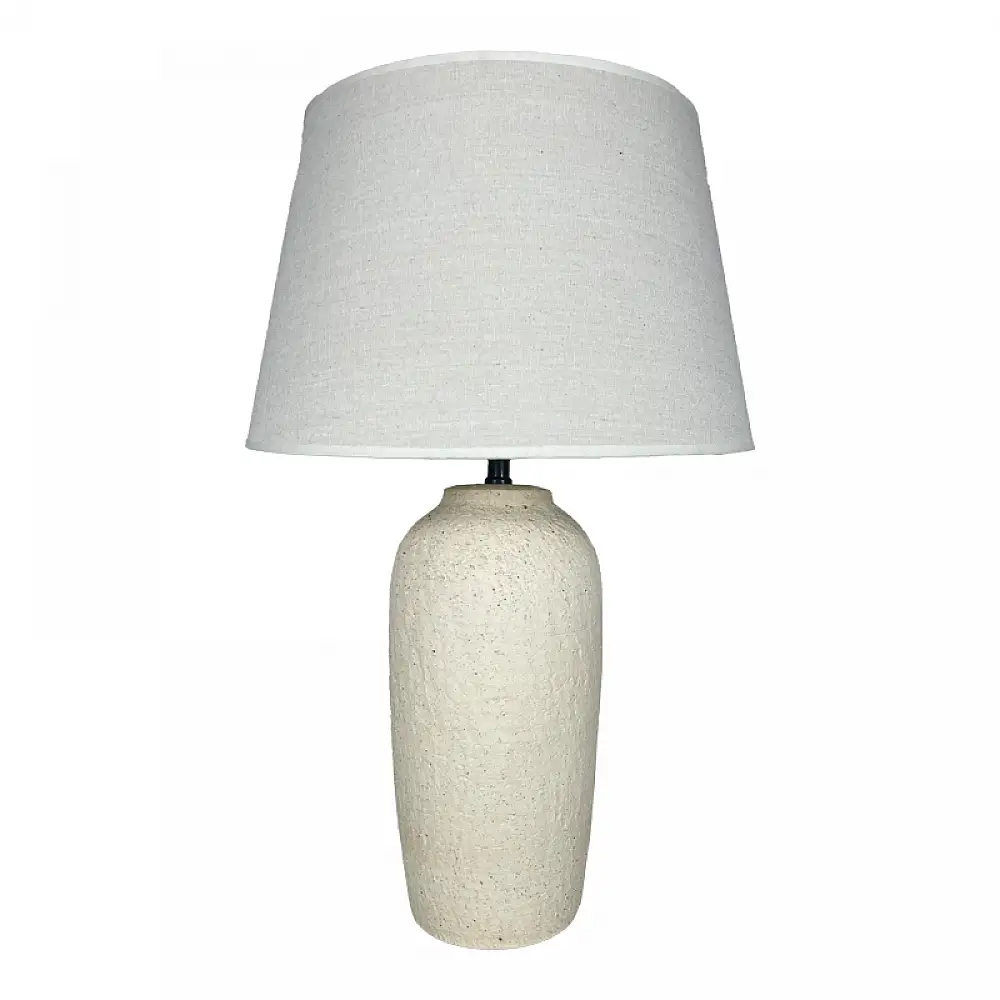 Επιτραπέζιο φωτιστικό Barout Inart Ε27 κεραμικό σε μπεζ απόχρωση Φ40x62εκ