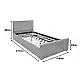 Κρεβάτι μονό Doulia pakoworld ανθρακί βελούδο 100x200εκ