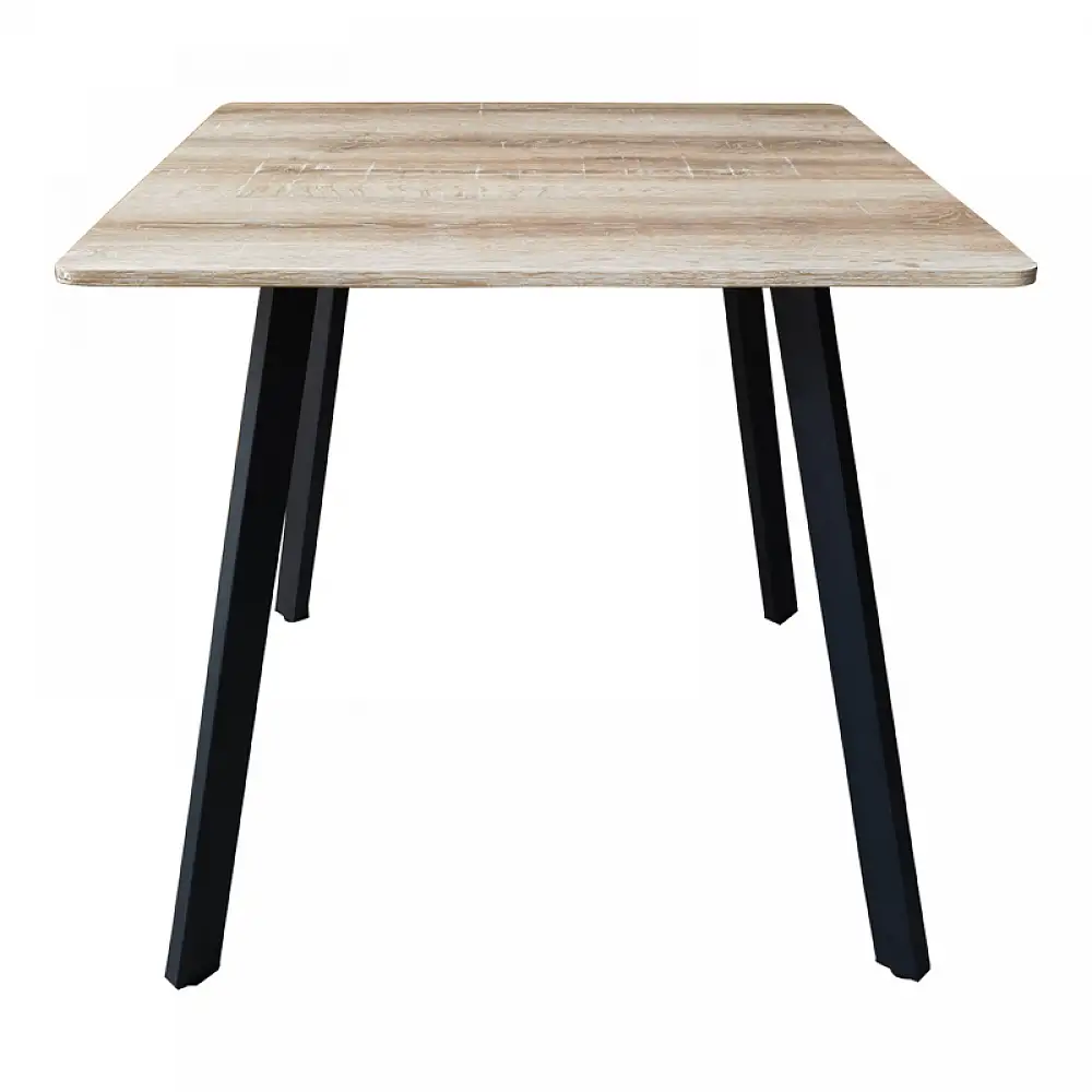 Τραπέζι Squaro pakoworld sonoma mdf με μαύρα μεταλλικά πόδια 80x80x75εκ