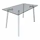 Τραπέζι Titta pakoworld γυάλινη επιφάνεια με λευκά μεταλλικά πόδια 120x70x75εκ