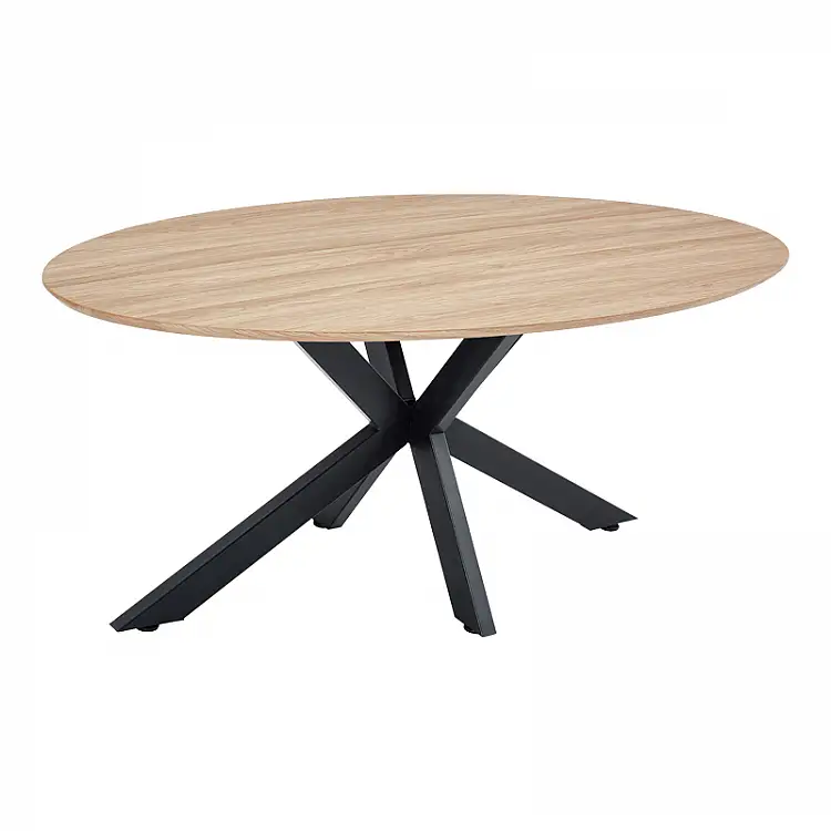 Τραπέζι Makrey pakoworld sonoma mdf- μαύρα μεταλλικά πόδια 180x90x75εκ