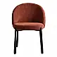 Καρέκλα Denna pakoworld ύφασμα terracotta-μαύρα μεταλλικά πόδια 52x60x85εκ | 2 τμχ