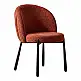 Καρέκλα Denna pakoworld ύφασμα terracotta-μαύρα μεταλλικά πόδια 52x60x85εκ | 2 τμχ