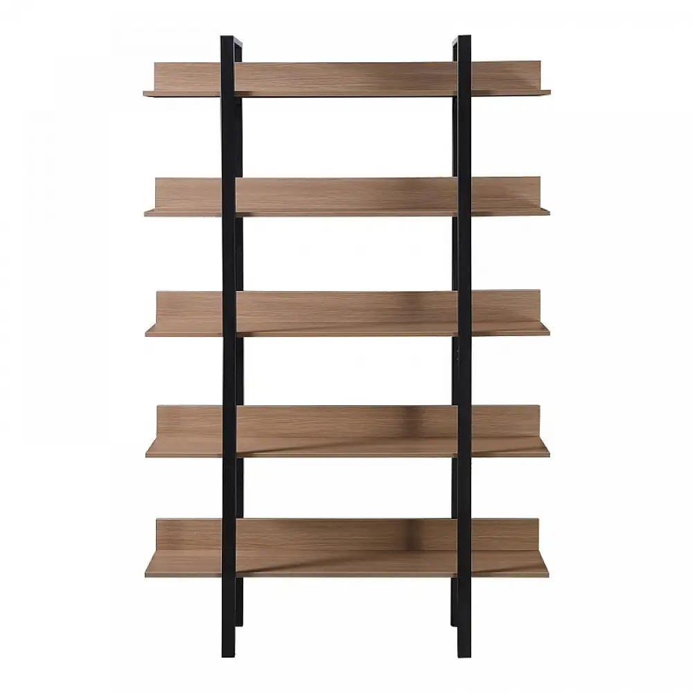 Βιβλιοθήκη Boderta pakoworld σε sonoma-μαύρη απόχρωση 120x30x190εκ