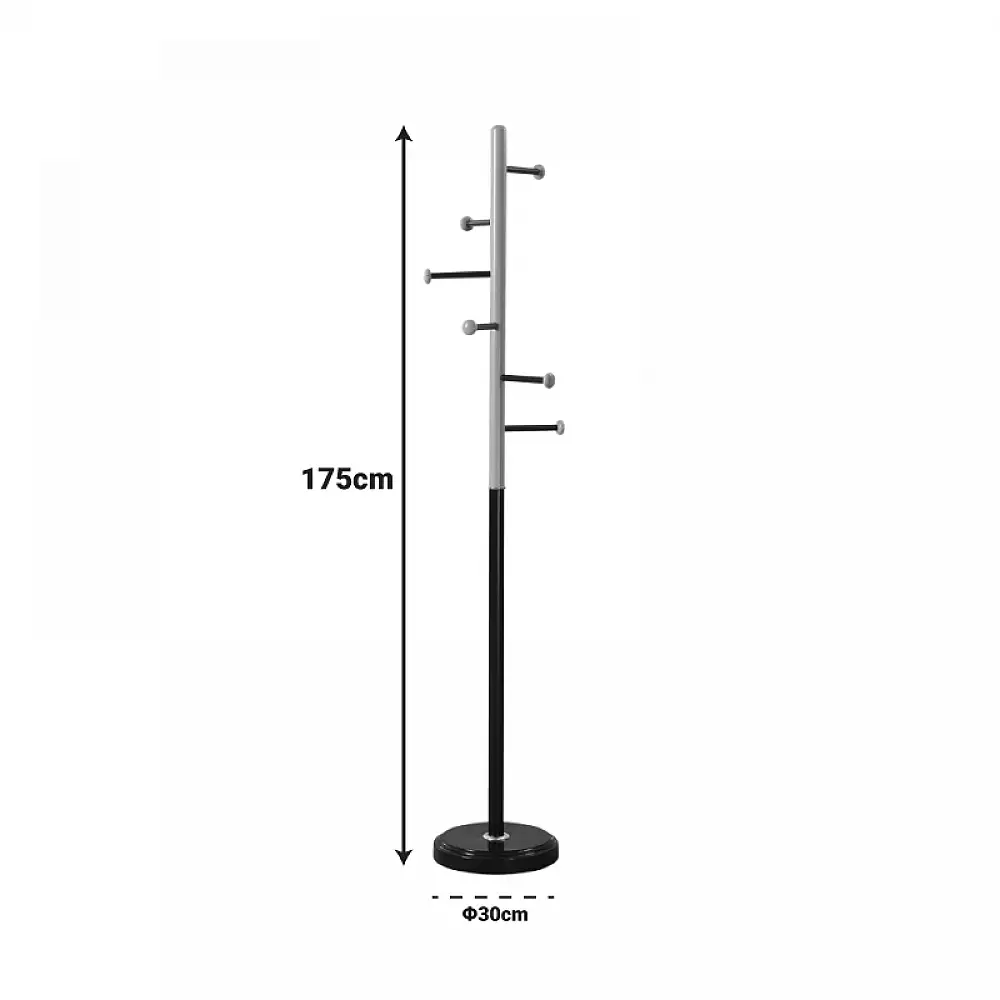 Καλόγερος Serea pakoworld μέταλλο σε μαύρη-φυσική απόχρωση Φ30x175εκ