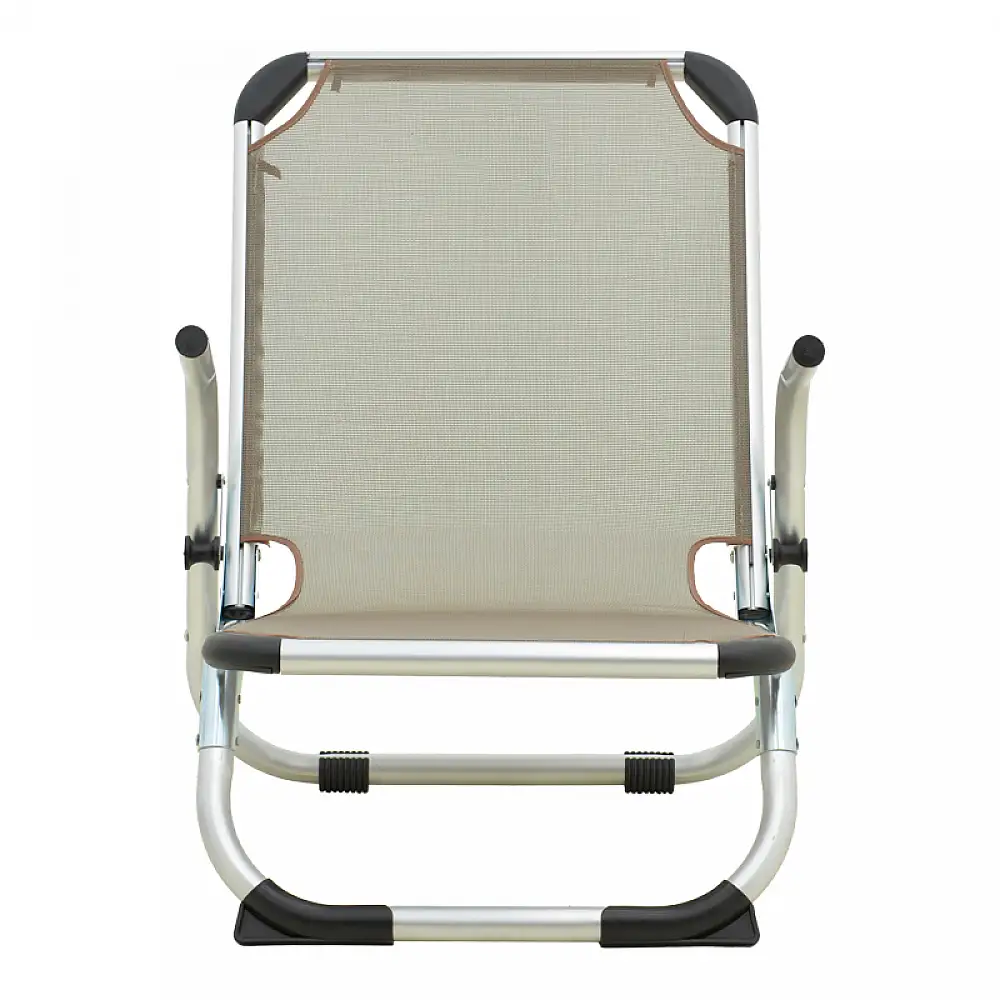 Καρεκλάκι παραλίας Playa pakoworld βαρέως τύπου με ψηλή πλάτη αλουμίνιο-textilene σε μπεζ απόχρωση 54x72x63εκ