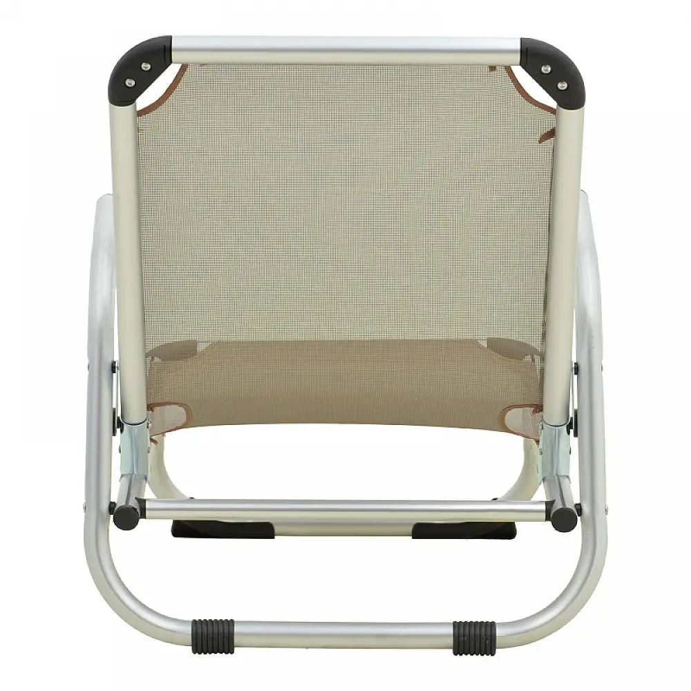 Καρεκλάκι παραλίας Playa pakoworld βαρέως τύπου με ψηλή πλάτη αλουμίνιο-textilene σε μπεζ απόχρωση 54x72x63εκ