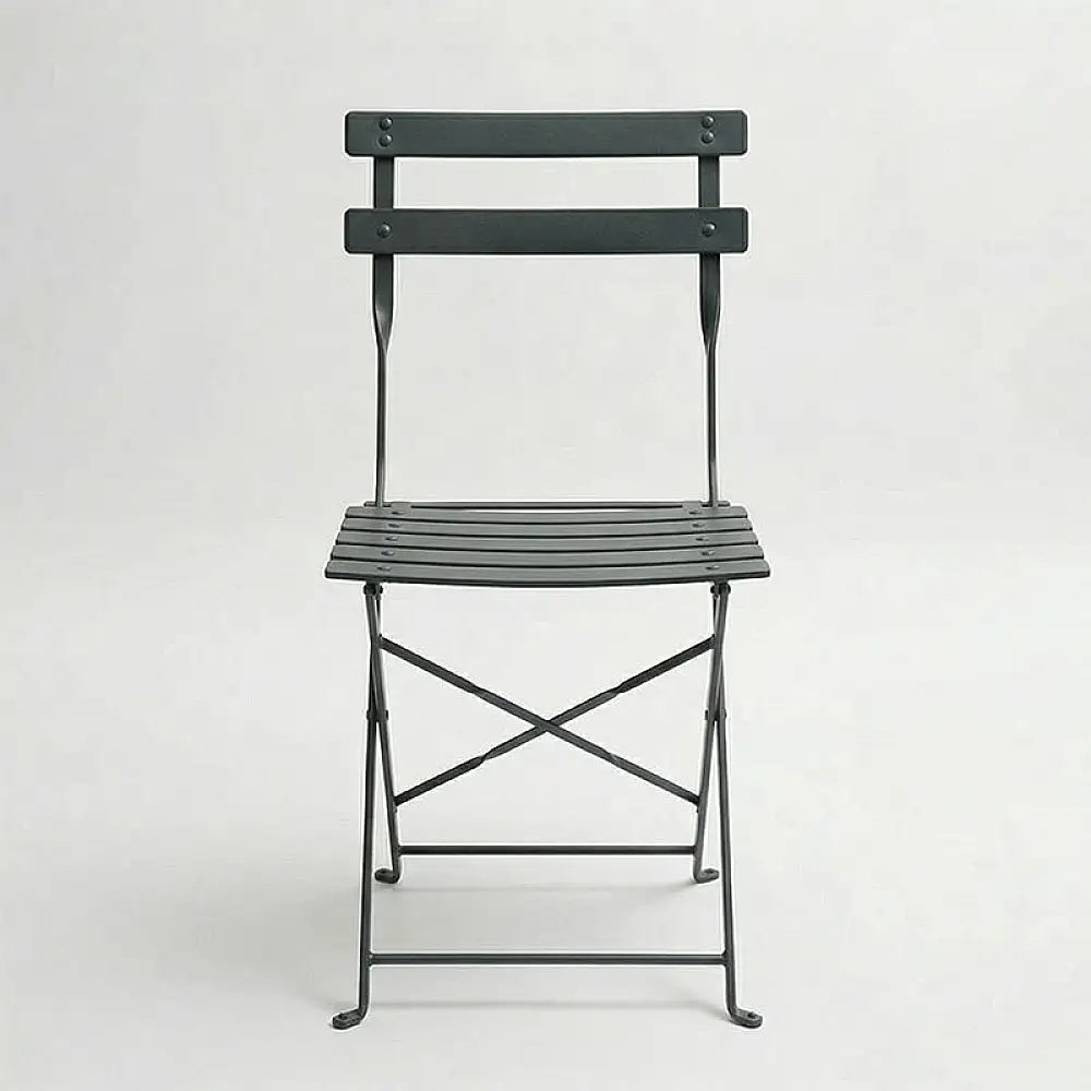 Καρέκλα Bistro pakoworld μεταλλική αναδιπλούμενη σε ανθρακί απόχρωση 42x46x82εκ | 2 τμχ