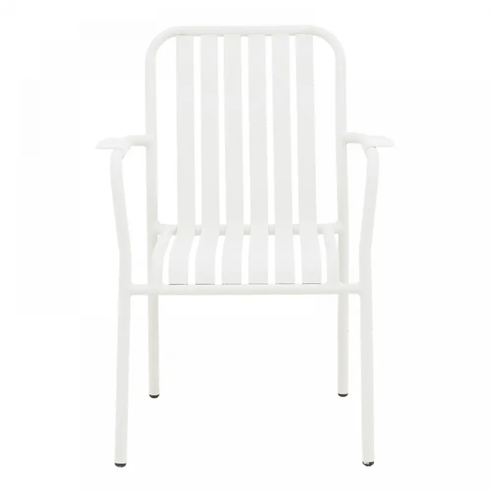 Πολυθρόνα Vista pakoworld στοιβαζόμενη αλουμίνιο σε λευκή απόχρωση 62x60x84εκ