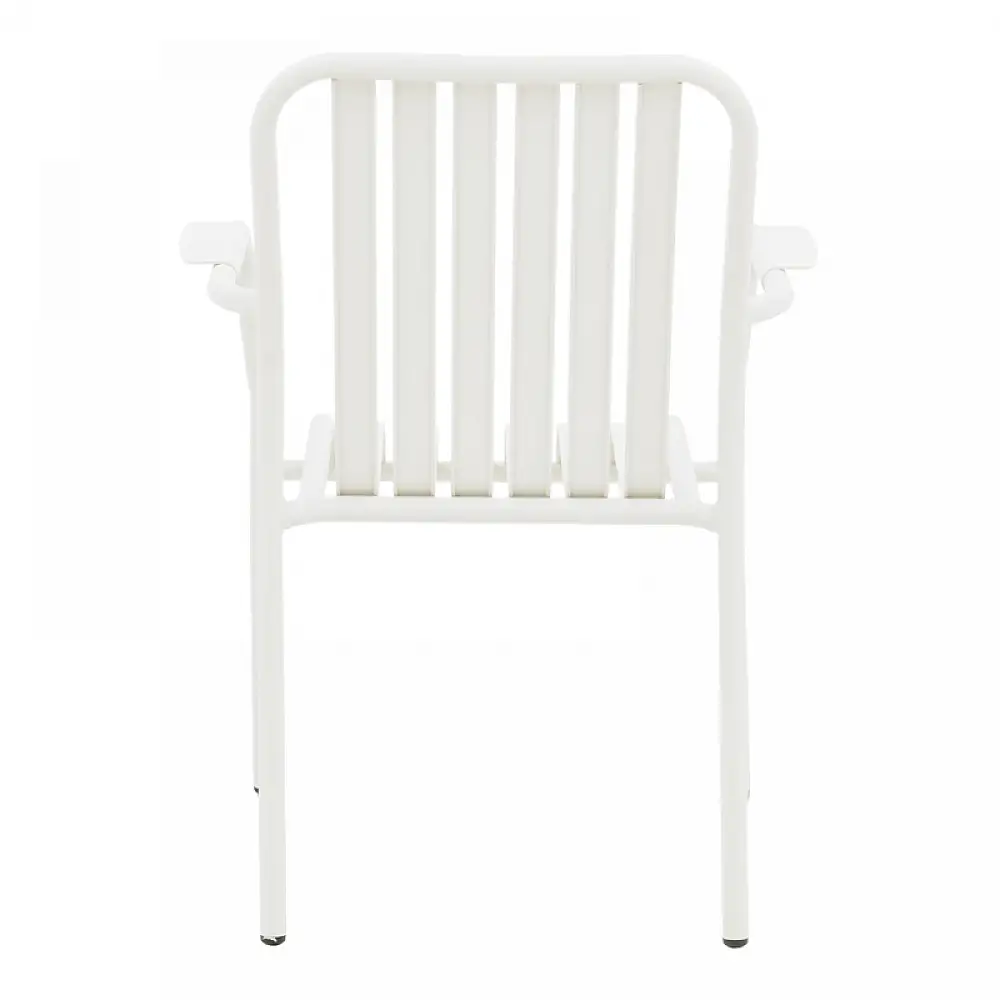 Πολυθρόνα Vista pakoworld στοιβαζόμενη αλουμίνιο σε λευκή απόχρωση 62x60x84εκ