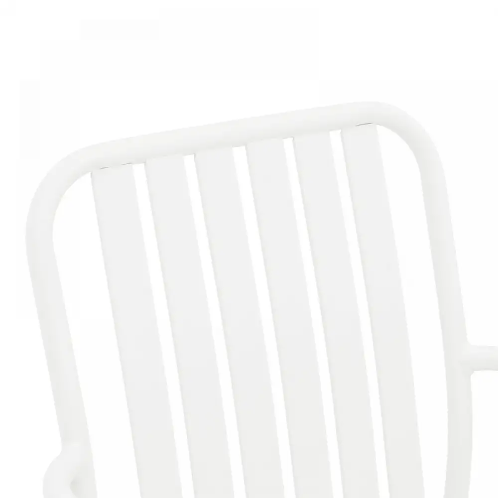 Πολυθρόνα Vista pakoworld στοιβαζόμενη αλουμίνιο σε λευκή απόχρωση 62x60x84εκ