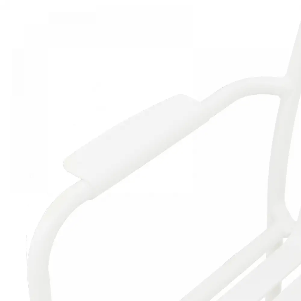 Πολυθρόνα Vista pakoworld στοιβαζόμενη αλουμίνιο σε λευκή απόχρωση 62x60x84εκ