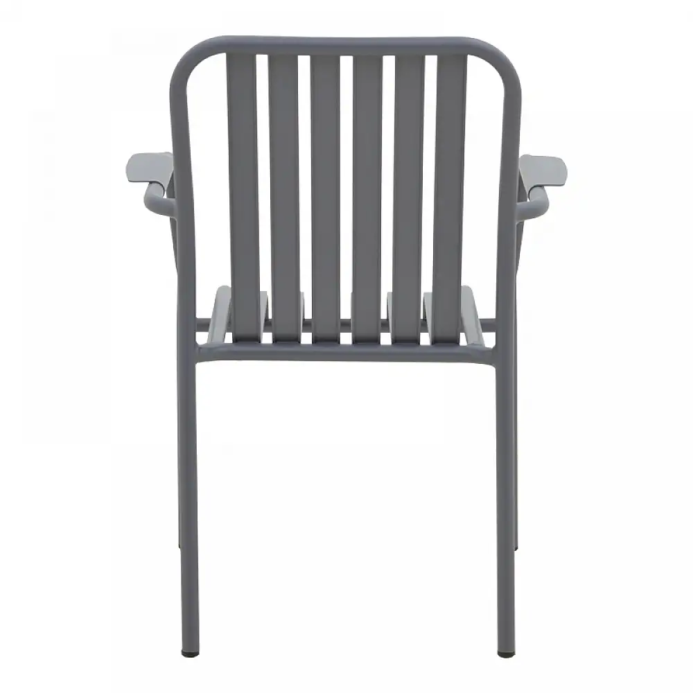 Πολυθρόνα Vista pakoworld στοιβαζόμενη αλουμίνιο σε ανθρακί απόχρωση 62x60x84εκ