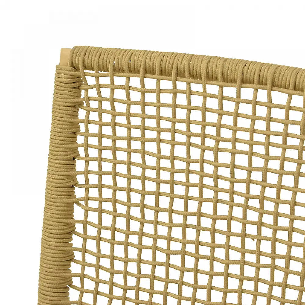 Πολυθρόνα Weave pakoworld στοιβαζόμενη αλουμίνιο-pe σχοινί σε μπεζ απόχρωση 57x63x86εκ