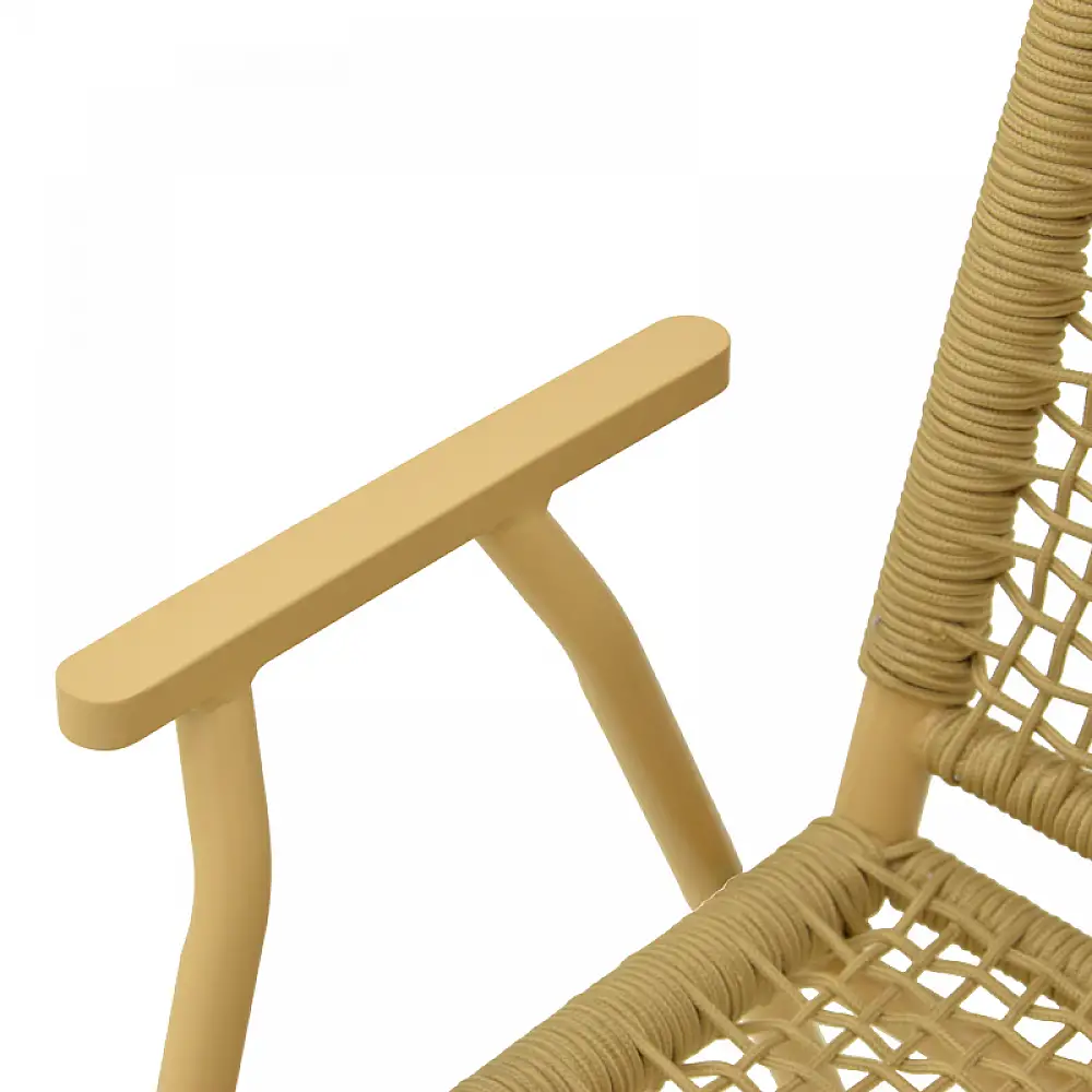 Πολυθρόνα Weave pakoworld στοιβαζόμενη αλουμίνιο-pe σχοινί σε μπεζ απόχρωση 57x63x86εκ