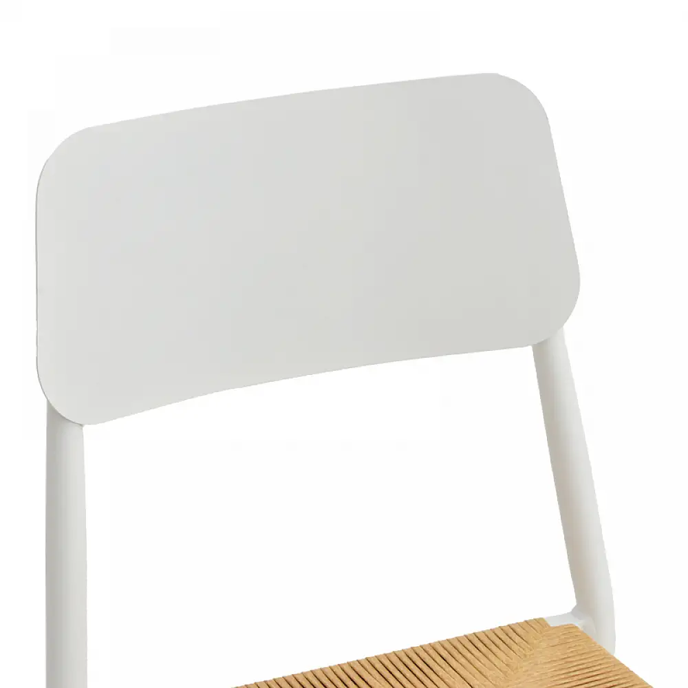 Καρέκλα Giardino pakoworld στοιβαζόμενη αλουμίνιο σε λευκή -pe rattan σε φυσική απόχρωση 45x56x82εκ