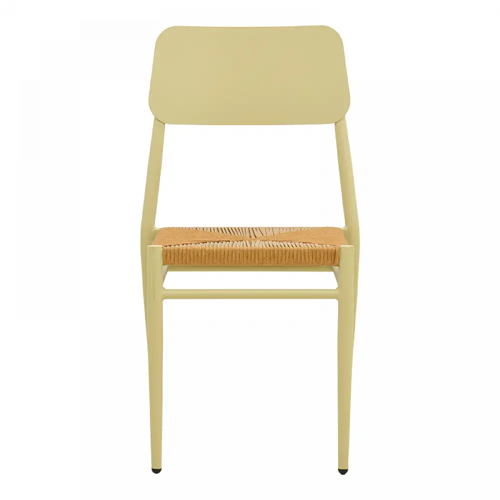 Καρέκλα Giardino pakoworld στοιβαζόμενη αλουμίνιο σε μπεζ -pe rattan σε φυσική απόχρωση 45x56x82εκ