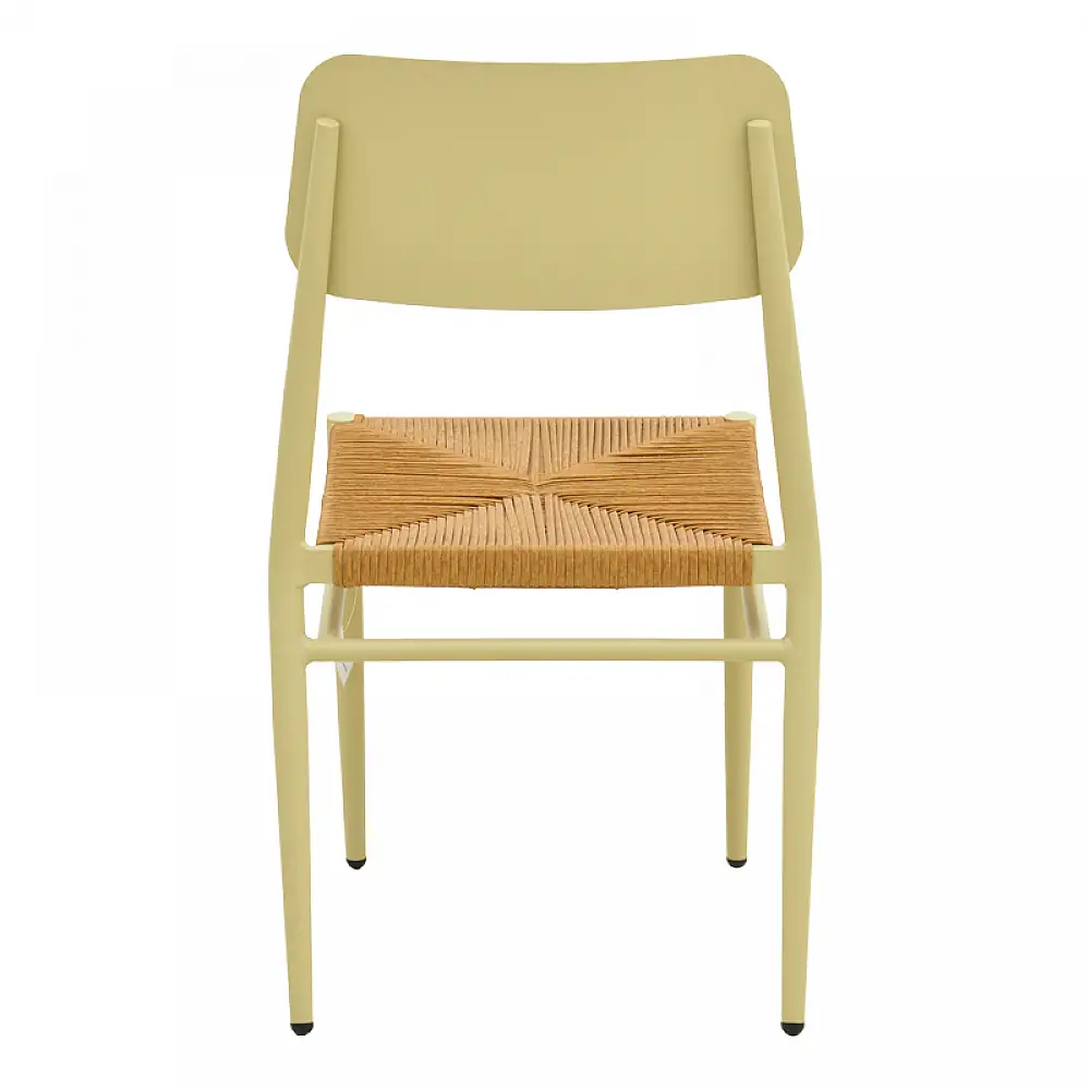 Καρέκλα Giardino pakoworld στοιβαζόμενη αλουμίνιο σε μπεζ -pe rattan σε φυσική απόχρωση 45x56x82εκ