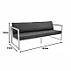 Καναπές τριθέσιος Aurelio pakoworld μαύρο μέταλλο με μαύρα μαξιλάρια 192x74x63εκ