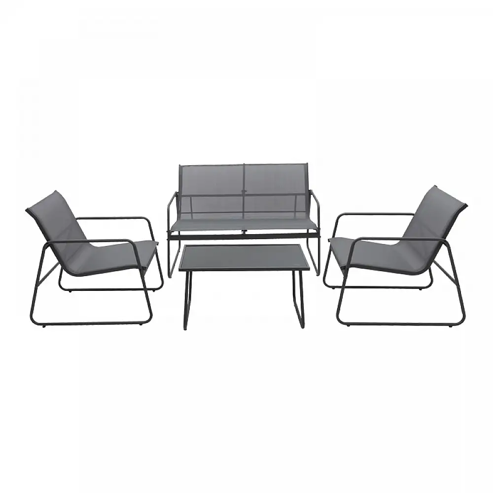 Σαλόνι εξωτερικού χώρου Veranda textilene-μέταλλο σε ανθρακί απόχρωση