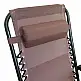 Πολυθρόνα relax πτυσσόμενη Mirka pakoworld textilene-μέταλλο σε καφέ-μαύρη απόχρωση 65x165x110εκ