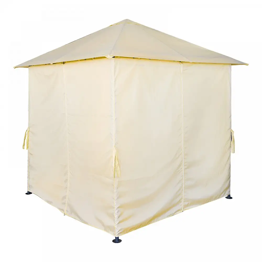 Κιόσκι Apex pakoworld σκελετός μαύρο μέταλλο-ύφασμα σε μπεζ απόχρωση 2.5x2.5 m