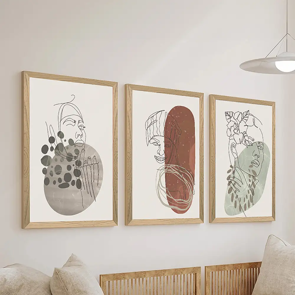 Πίνακας Linento pakoworld τρίπτυχος με ψηφιακή εκτύπωση και πλαίσιο 33x0.3x48εκ