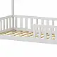 Παιδικό κρεβάτι Bambie με κιγκλίδωμα τ. Montessori pakoworld ξύλο πεύκου λευκό 90x190εκ
