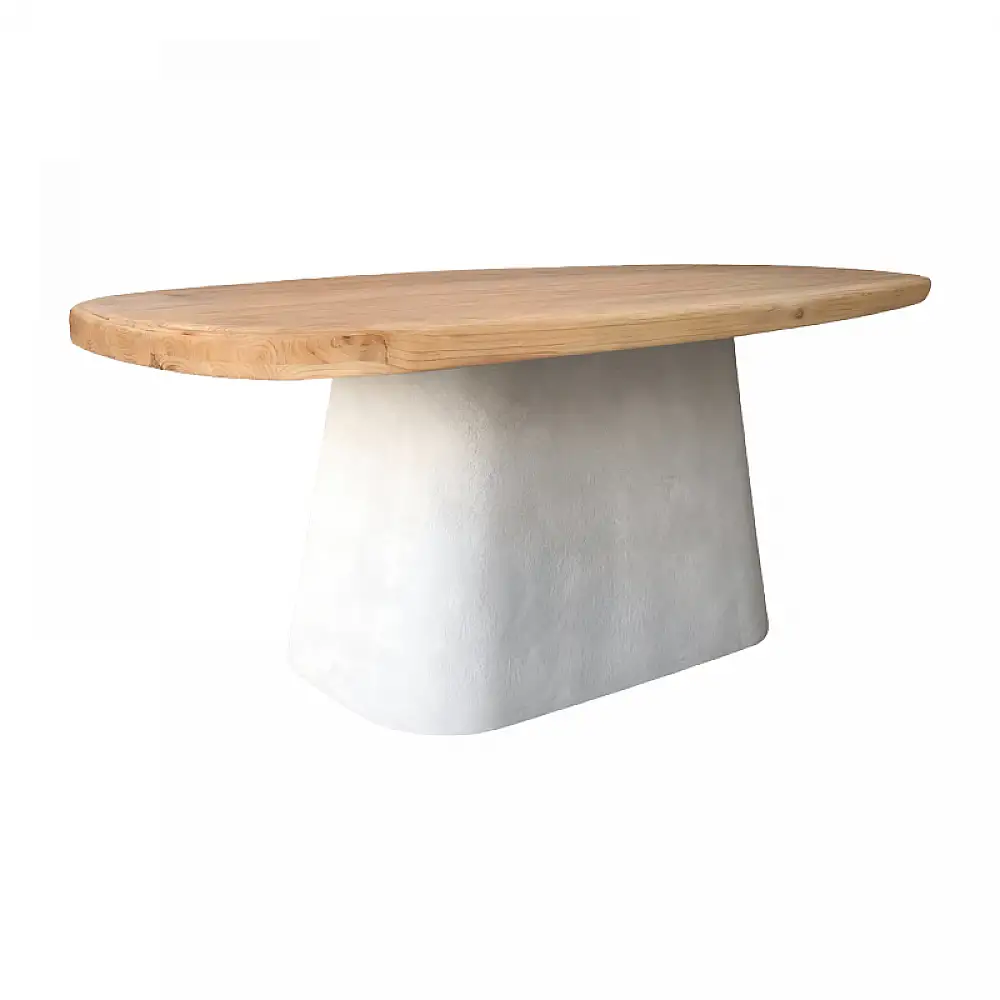 Τραπέζι Fessen pakoworld ξύλο ελάτου-mdf oak-λευκό 180x90x78εκ