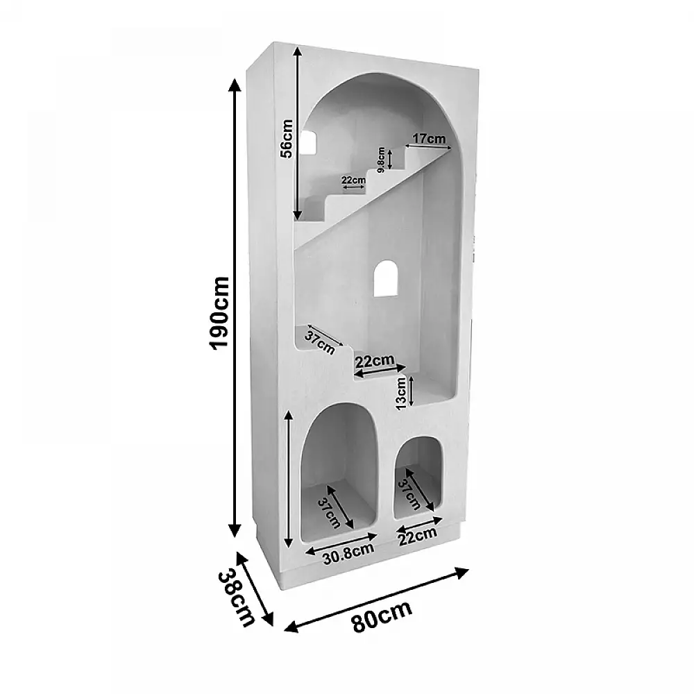 Βιβλιοθήκη-ραφιέρα Boolten pakoworld mdf λευκό 80x38x190εκ