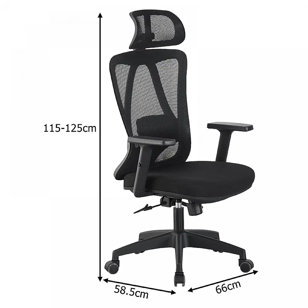 Καρέκλα γραφείου διευθυντή Magida pakoworld mesh μαύρο 58.5x66x115-125εκ